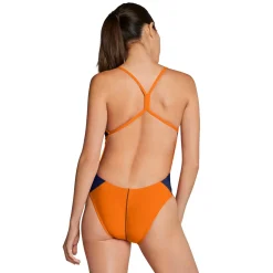 Racing|One Pieces-Speedo Edge Splice One Back One Piece Black Orange
