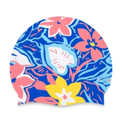 Caps-Speedo Elastomeric Printed Cap Blue Floral