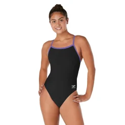 Fitness|Training-Speedo Endurance+ - Solid Flyback Training One Piece Purple/Black