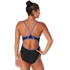 Fitness|Training-Speedo Endurance+ - Solid Flyback Training One Piece Purple/Black