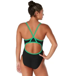 Fitness|Training-Speedo Endurance+ - Solid Flyback Training One Piece Green/Black