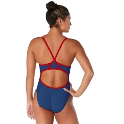 Fitness|Training-Speedo Endurance+ - Solid Flyback Training One Piece Navy Red