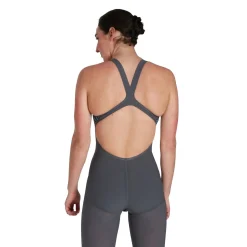 Tech Suits-Speedo Fastskin LZR Pure Valor Open Back Kneeskin - Fina Approved Grey Blue