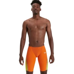 Tech Suits-Speedo Fastskin LZR Sonic Scorch Printed Intent Jammer - Fina Approved Orange Yellow