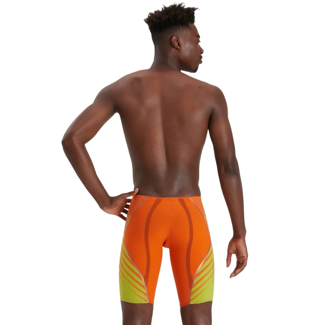 Tech Suits-Speedo Fastskin LZR Sonic Scorch Printed Intent Jammer - Fina Approved Orange Yellow