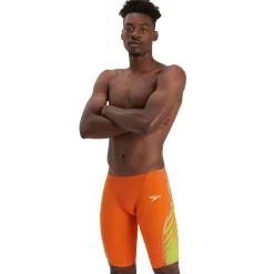 Tech Suits-Speedo Fastskin LZR Sonic Scorch Printed Intent Jammer - Fina Approved Orange Yellow