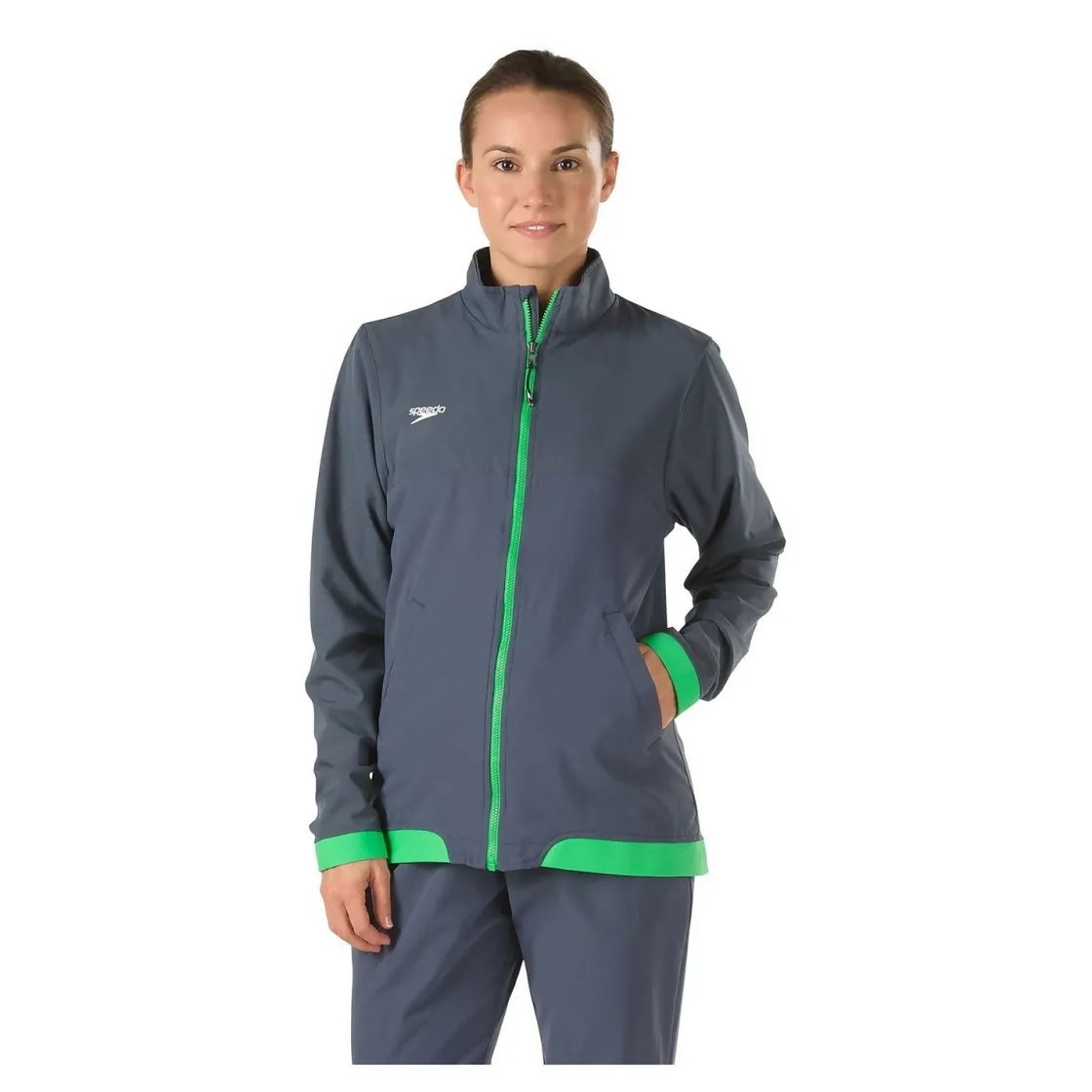 Teamwear-Speedo Female Tech Warm Up Jacket Green