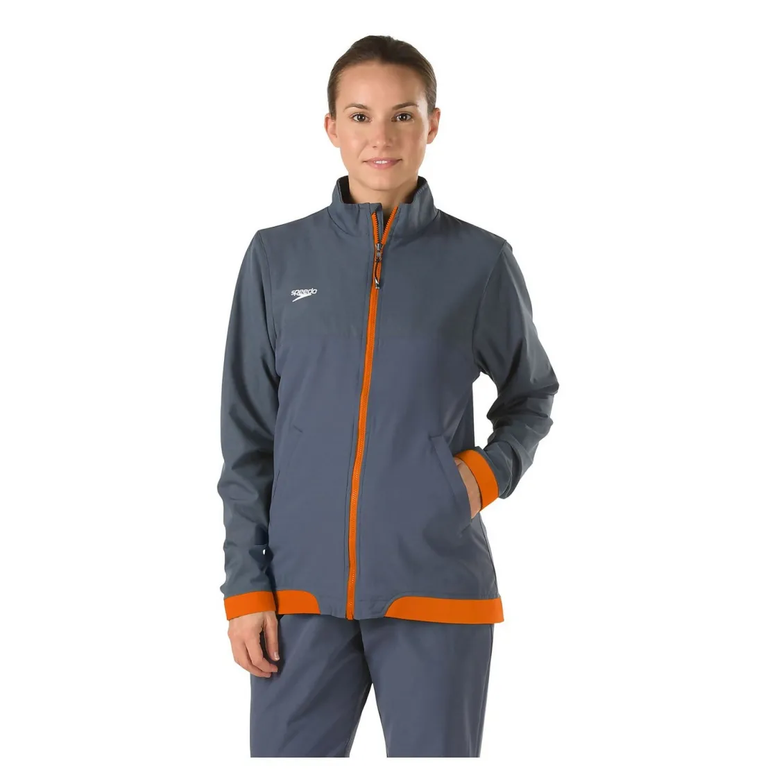 Teamwear-Speedo Female Tech Warm Up Jacket Orange