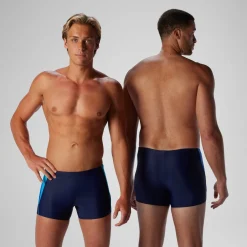 Square Legs-Speedo Fitness Splice Square Leg Navy