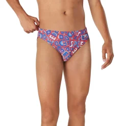 Briefs-Speedo Floatable Floral Print Beachstar Brief 2" Red
