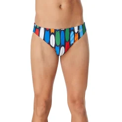 Briefs-Speedo Floatable Floral Print Beachstar Brief 2" Blue