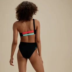 One Pieces-Speedo Flu3nte Asymmetrical Colorblock One Piece Black