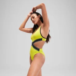 One Pieces-Speedo Flu3nte Convertible Cut Out Swimsuit Bitter Lime