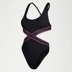 One Pieces-Speedo Flu3nte Convertible Cut Out Swimsuit Anthracite
