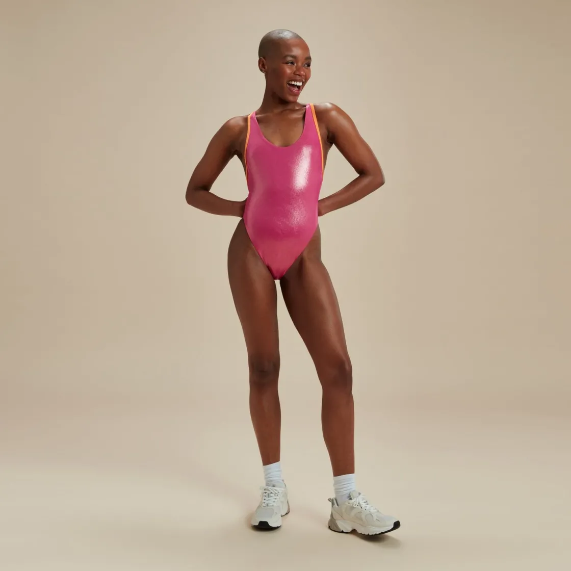 One Pieces-Speedo Flu3nte Foil Convertible One Piece Pink