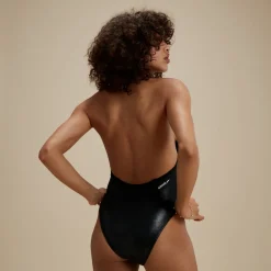 One Pieces-Speedo Flu3nte Foil Convertible Strap Solid One Piece Black