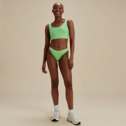 Two Pieces-Speedo Flu3nte Foil Logo Cropkini Green