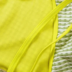 Two Pieces-Speedo Flu3nte Gingham Crop Top Olive Green