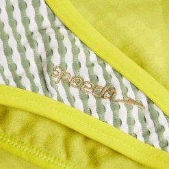 Two Pieces-Speedo Flu3nte Gingham Scoop Bottom Olive Green