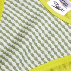 Two Pieces-Speedo Flu3nte Gingham Scoop Bottom Olive Green