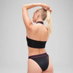 Two Pieces-Speedo Flu3nte Halter Crop Top Anthracite