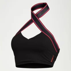 Two Pieces-Speedo Flu3nte Halter Crop Top Anthracite