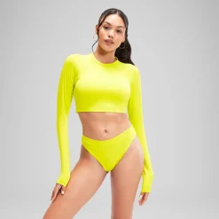 Two Pieces-Speedo Flu3nte High Waist Bikini Bottom Bitter Lime
