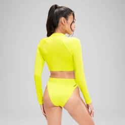 Two Pieces-Speedo Flu3nte High Waist Bikini Bottom Bitter Lime