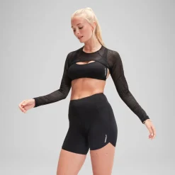 Two Pieces-Speedo Flu3nte Long Sleeve Crop Top Anthracite