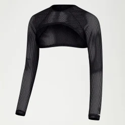 Two Pieces-Speedo Flu3nte Long Sleeve Crop Top Anthracite