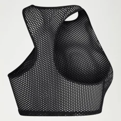 Two Pieces-Speedo Flu3nte Mesh Crop Top Anthracite