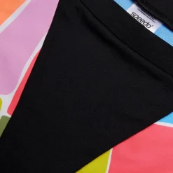 Two Pieces-Speedo Flu3nte Print Block Hi Waist bottom Black