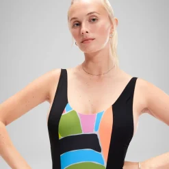 Fitness|One Pieces-Speedo Flu3nte Print Convertible One Piece Black