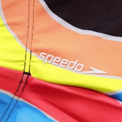 Two Pieces-Speedo Flu3nte Print Long Sleeve Crop Top Black