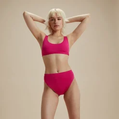 Two Pieces-Speedo Flu3nte Solid Cheeky High Waist Bikini Bottom Pink