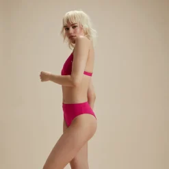 Two Pieces-Speedo Flu3nte Solid Cheeky High Waist Bikini Bottom Pink