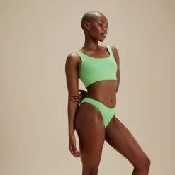 Two Pieces-Speedo Flu3nte Solid Cheeky Scoop Bikini Bottom Green