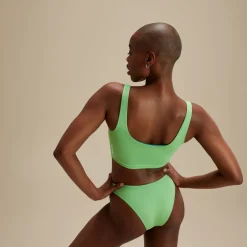 Two Pieces-Speedo Flu3nte Solid Cheeky Scoop Bikini Bottom Green