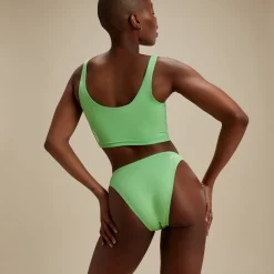 Two Pieces-Speedo Flu3nte Solid Cheeky Scoop Bikini Bottom Green