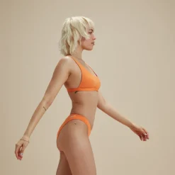 Two Pieces-Speedo Flu3nte Solid Cheeky Scoop Bikini Bottom Orange