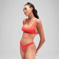 Two Pieces-Speedo Flu3nte Solid Convertible Top Red