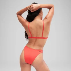 Two Pieces-Speedo Flu3nte Solid Convertible Top Red