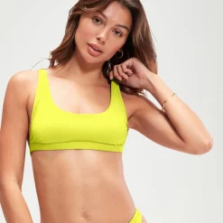 Two Pieces-Speedo Flu3nte Solid Convertible Top Yellow