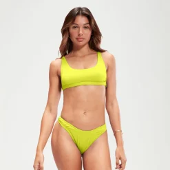 Two Pieces-Speedo Flu3nte Solid Convertible Top Yellow