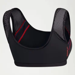 Two Pieces-Speedo Flu3nte Solid Crop Mesh Top Black