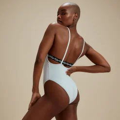 One Pieces-Speedo Flu3nte Solid Logo Elastic One Piece White