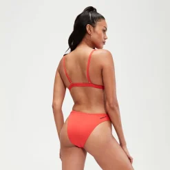 Two Pieces-Speedo Flu3nte Solid Scoop Bottom Red