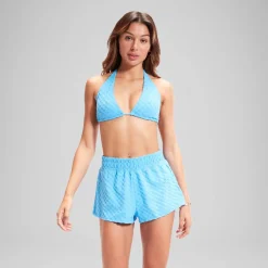 Two Pieces-Speedo Flu3nte Terry Convertible Tri Top Aqua Blue