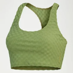 Two Pieces-Speedo Flu3nte Terry Crop Top Olive Green