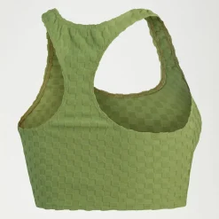 Two Pieces-Speedo Flu3nte Terry Crop Top Olive Green